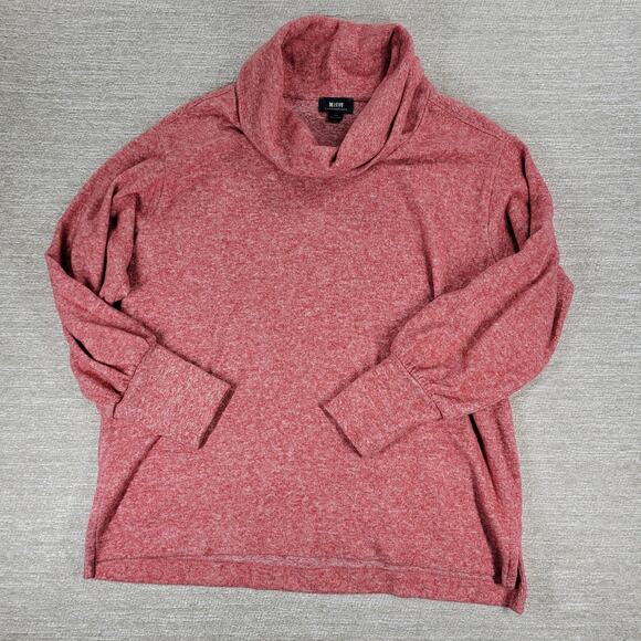 Maeve by Anthropologie Oversized Turtleneck Sweater Red Heathered Knit Large - Picture 11 of 14